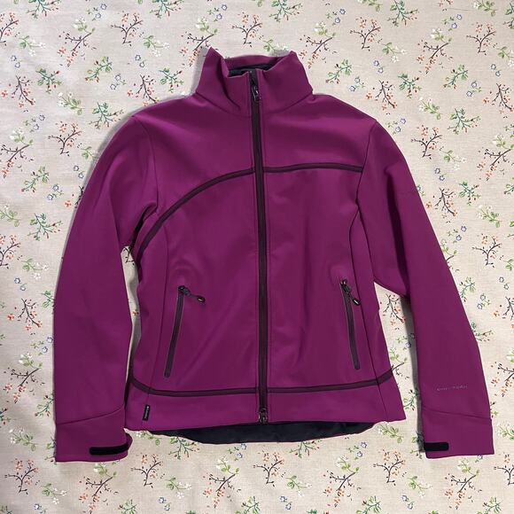 Columbia Titanium Jacket Fleece Lined Purple Omni Tech Softshell Fitted Small - Picture 1 of 7